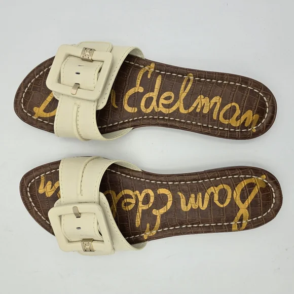 Sam Edelman Gaige Flat Slide Sandals, Modern Ivory, Women's 10.5, Like New! - Picture 9 of 12